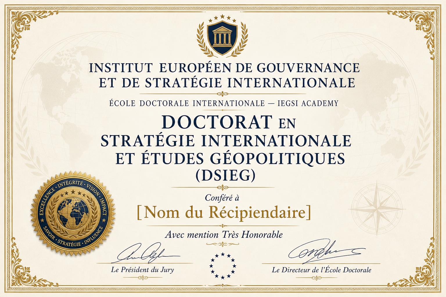 Aperçu du diplôme | DSIEG